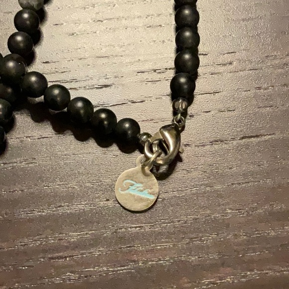 Fabulina necklace 33 inch beaded chain with 2 1/2 stone pendant - Picture 3 of 3